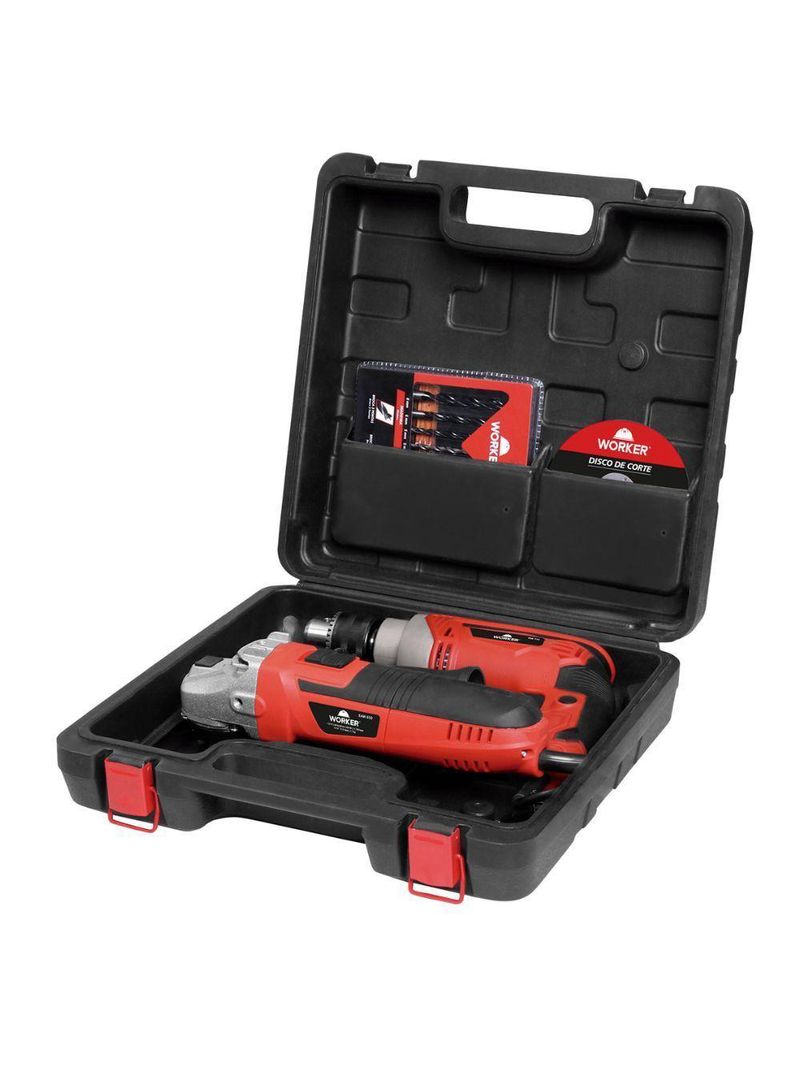 Kit Esmerilhadeira Furadeira 220v 24pc Worker
