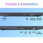 Notebook Positivo Vision R15M AMD® Ryzen 3-7330U Windows 11 8GB RAM 512GB SSD Wi-Fi 6 Tela 15” Full HD IPS - Minitela