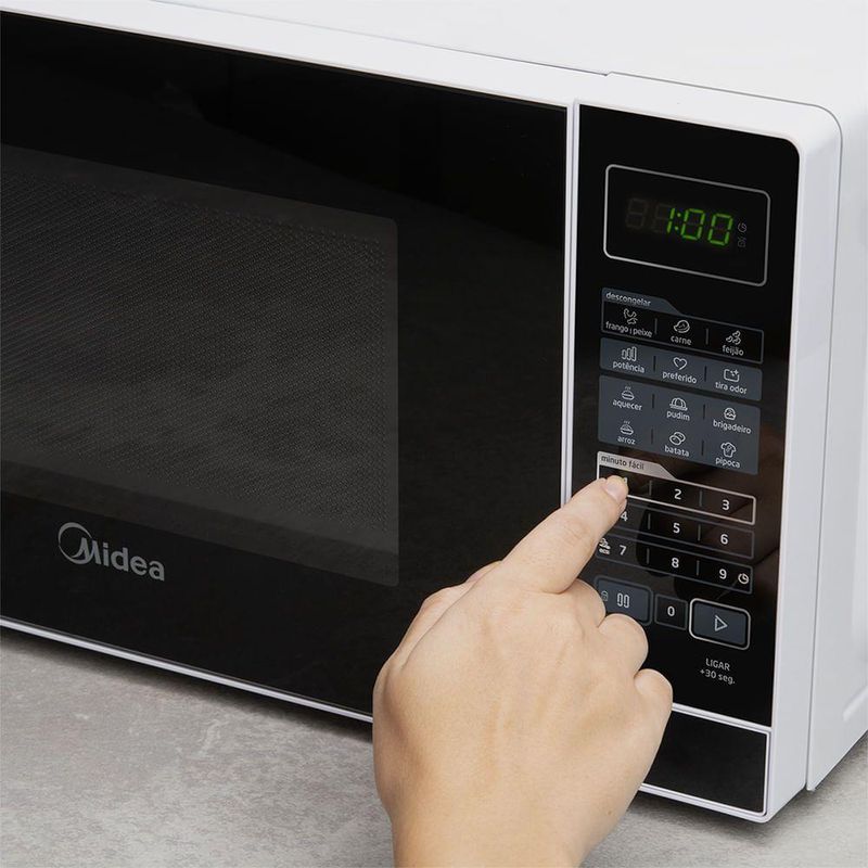 Micro-ondas 20l Branco Porta Preta Minuto Fácil Midea Mras22 - 220v