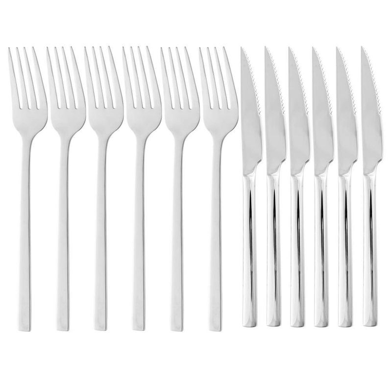 12 peças faca para churrasco e garfo para mesa wolff firenze