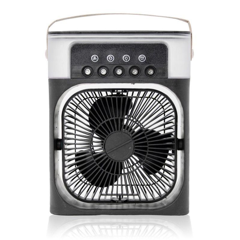 Ventilador Portátil Iluminação Umidificador Climatizador Usb De Mesa Branco