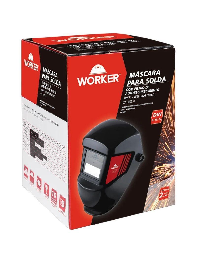 Mascara Para Solda Automática Tonalidade 9 A 13 Wk71 Worker