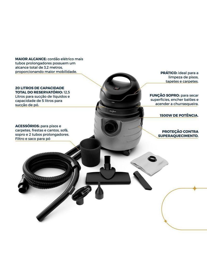Aspirador De Pó Britânia 20L Função Sopro BAS87 220V