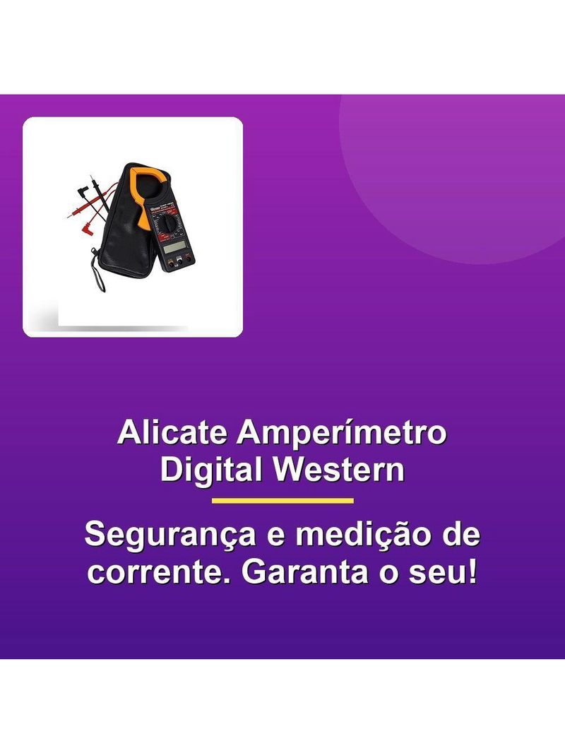 Alicate Amperímetro Digital Western