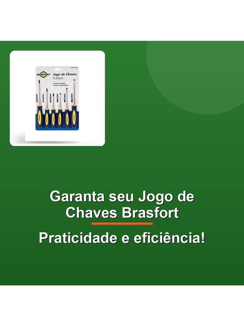 Jogo Chaves Fenda-philips 6 Peças Brasfort