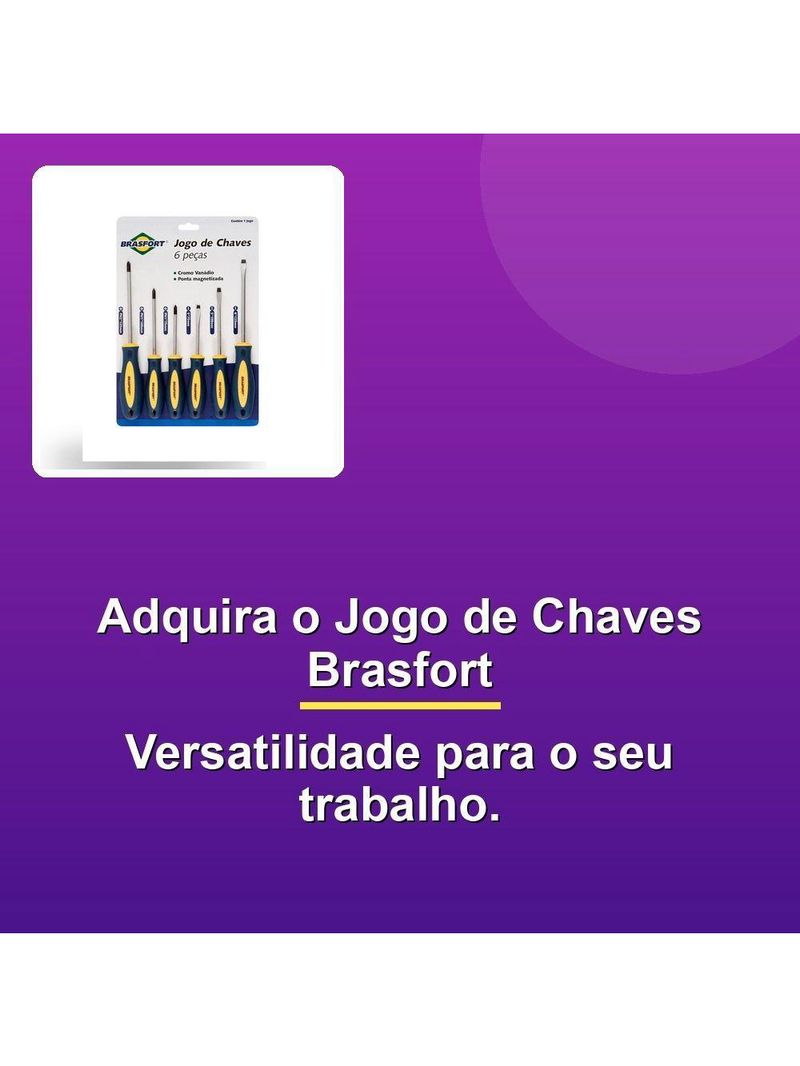 Jogo Chaves Fenda-philips 6 Peças Brasfort