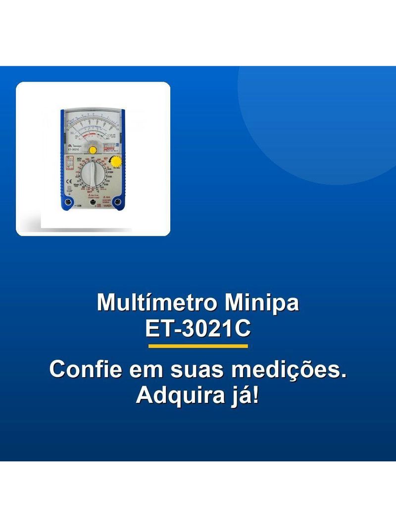 Multímetro Analógico Minipa Et-3021c Cat Iii