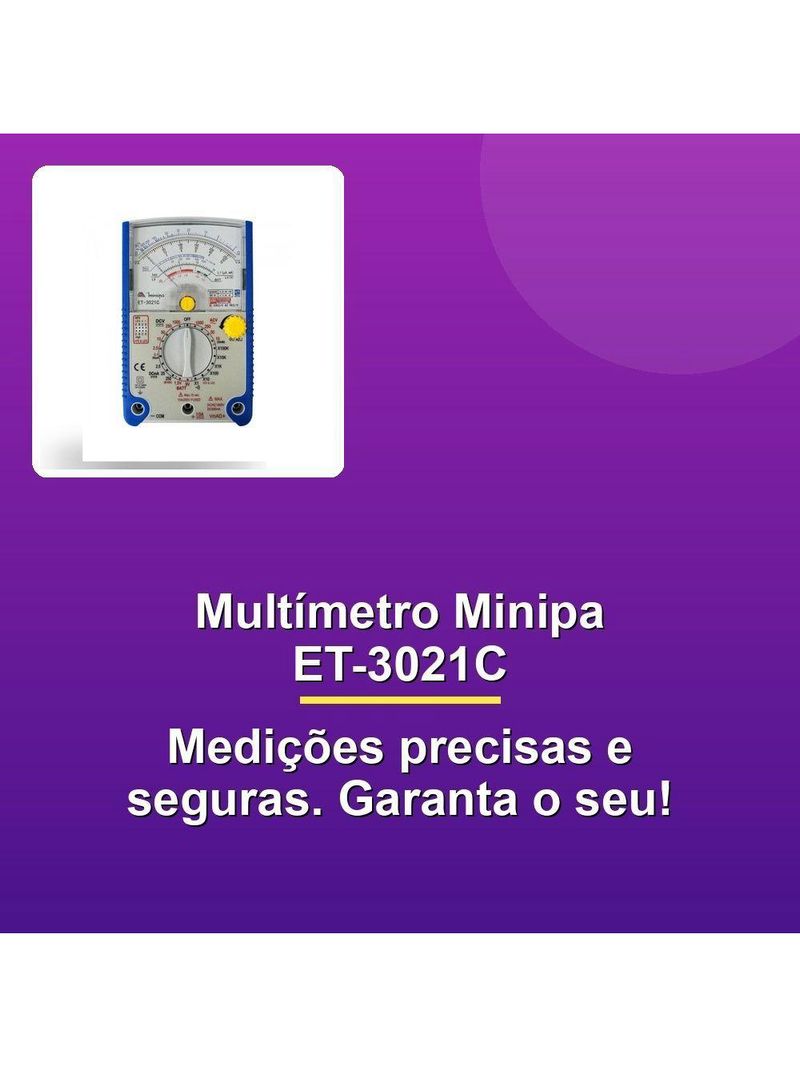 Multímetro Analógico Minipa Et-3021c Cat Iii