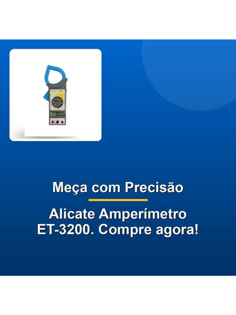 Alicate Amperímetro 1000a Ac Et-3200
