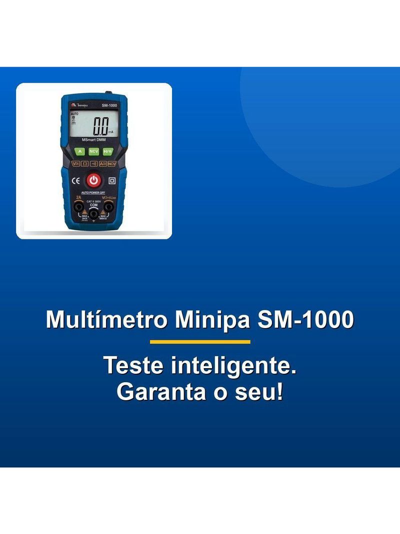 Multímetro Digital Minipa Sm-1000 Azul Preto