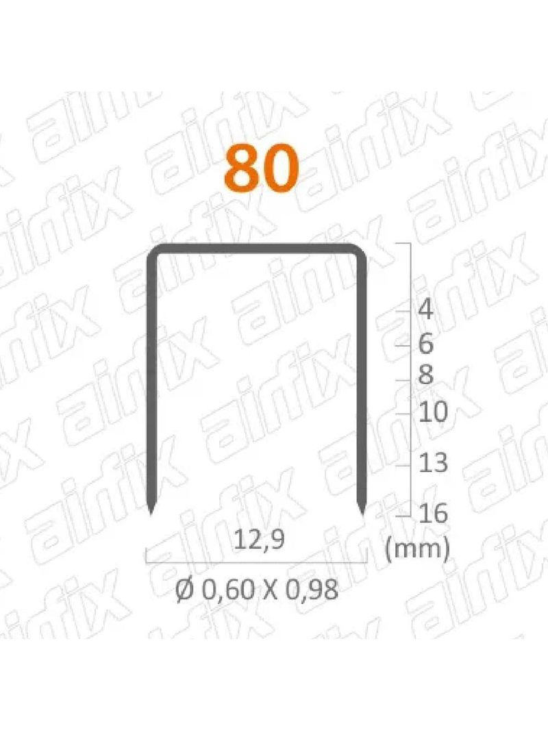 Grampo 80 Com 10000 Peças 10mm - 6130840 0061310 - Airfix