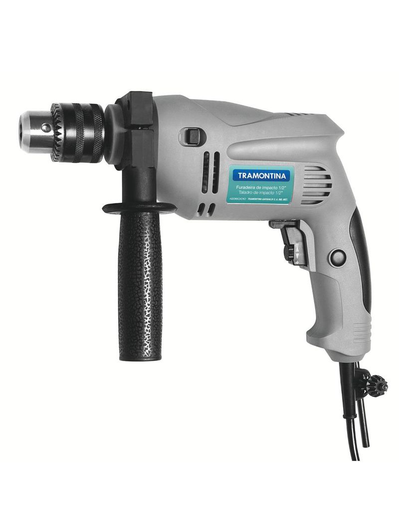 Furadeira de impacto 500w 1/2" com empunhadura auxiliar 220v - tramontina