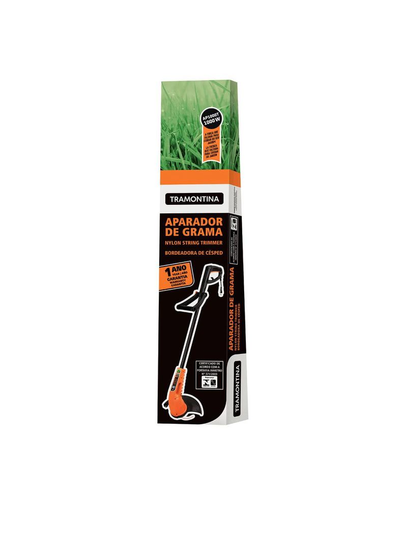Aparador de grama elétrico ap1000t com diâmetro de corte de 280 mm 1000w laranja - tramontina