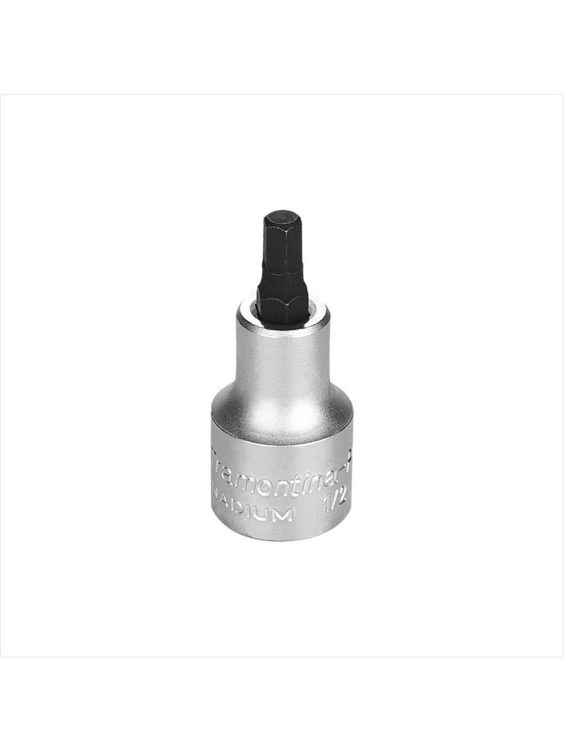 Soquete em aço cromo vanádio ponta hexagonal 6 mm - encaixe 1/2 tramontina pro