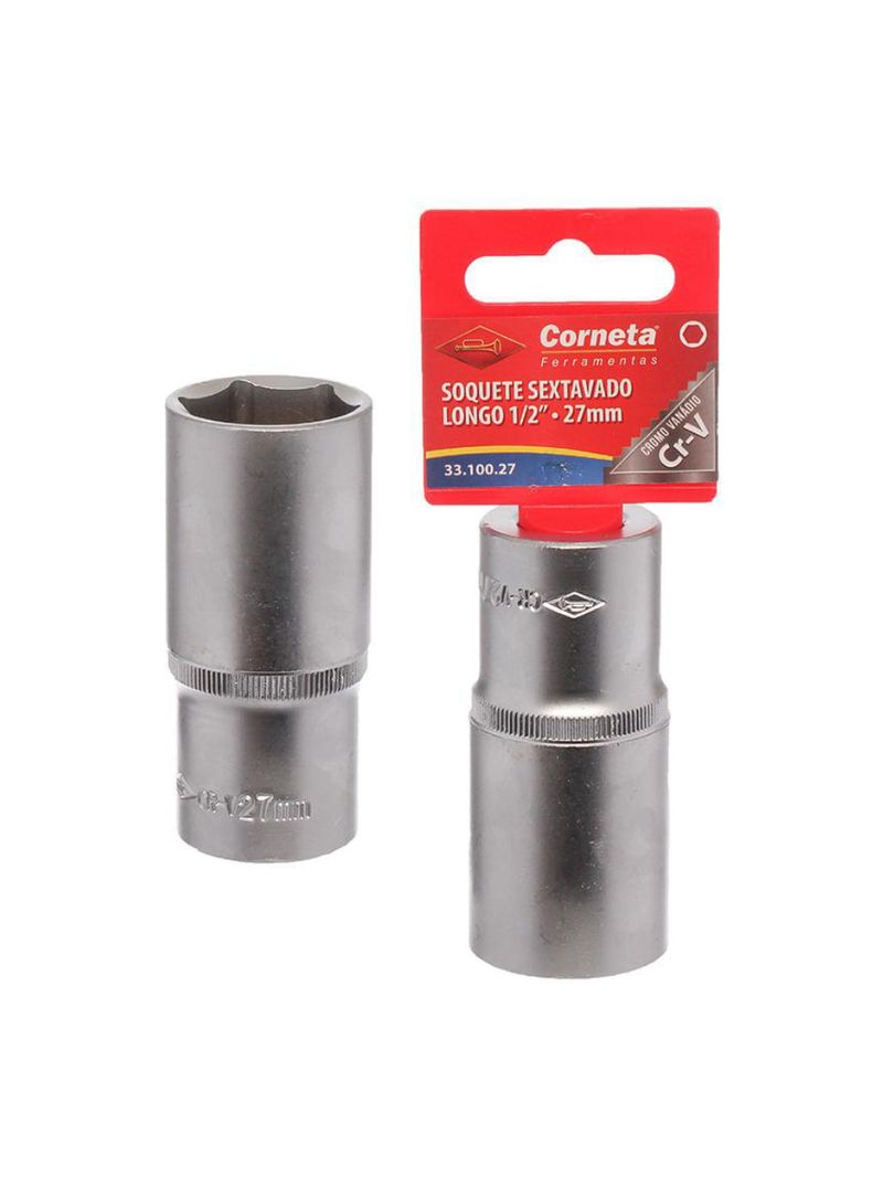 Soquete sextavado longo 1/2 27mm corneta