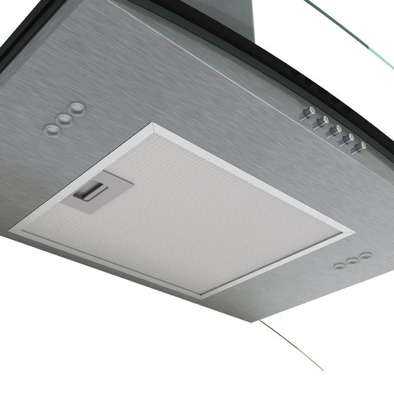 Coifa de Parede Terim Clean Vidro Curvo Kromanox 90cm Inox com LED Inox 220V