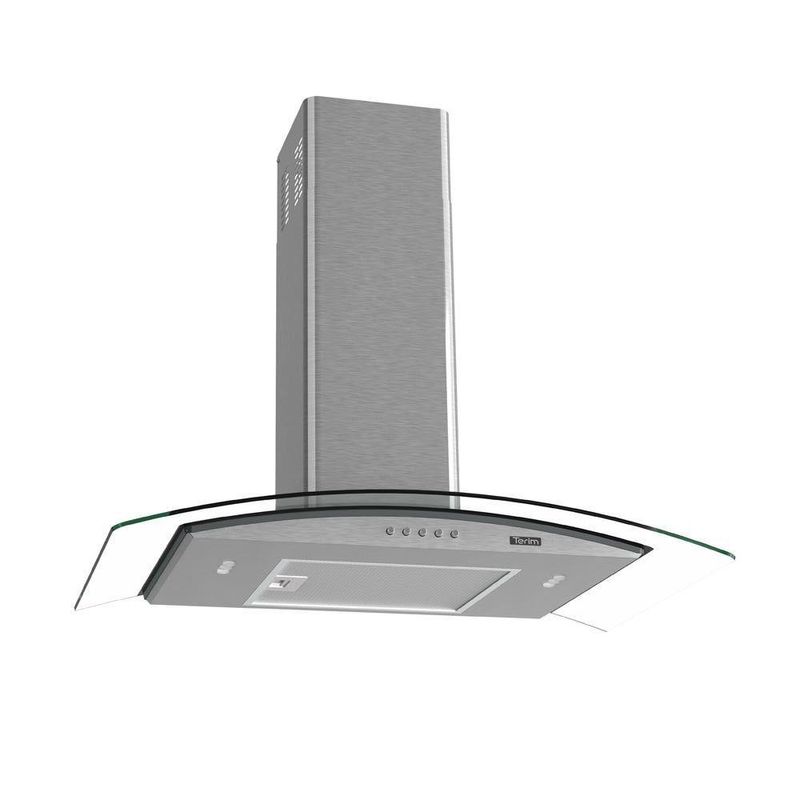 Coifa de Parede Terim Clean Vidro Curvo Kromanox 75cm Inox com Filtro de Gordura 110V