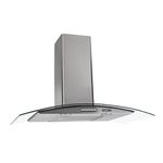 Coifa de Parede Fogatti Vidro Curvo Duto Slim 75cm Inox com LED Inox 220V