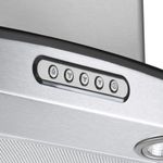 Coifa de Parede Fogatti Vidro Curvo Duto Slim 60cm Inox LED 110V