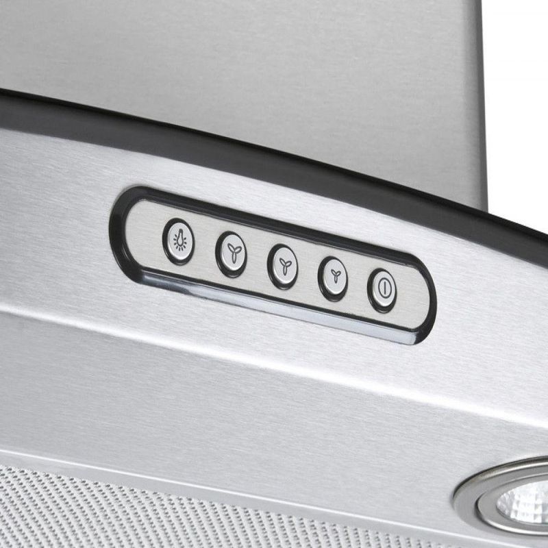 Coifa de Parede Fogatti Vidro Curvo Duto Slim 60cm Inox LED 110V