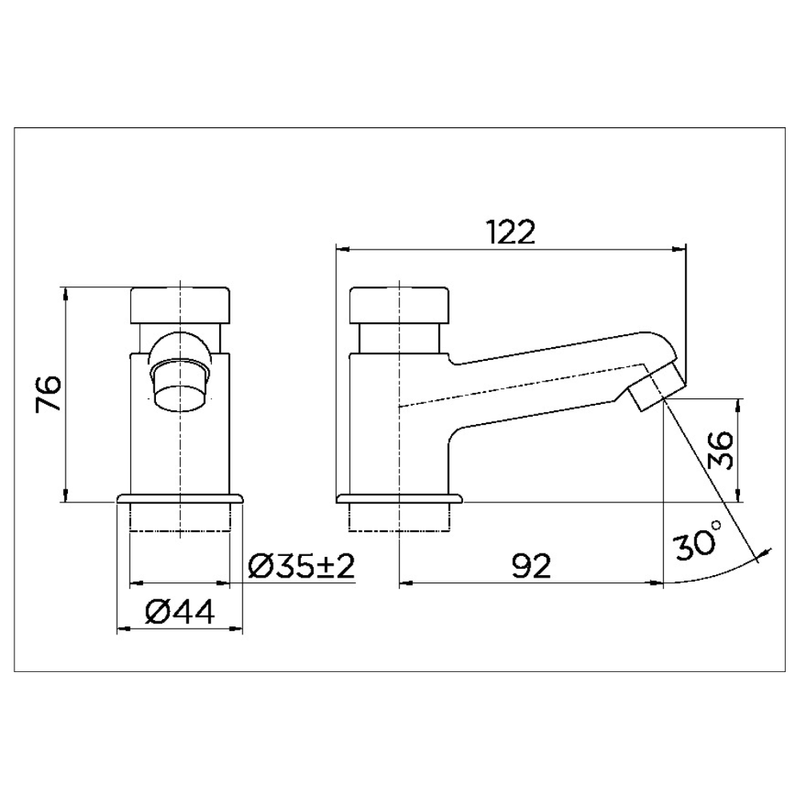 Torneira de Mesa Docol Pressmatic Compact com Fechamento Automático