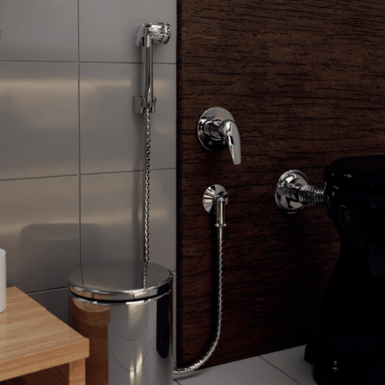 Kit Ducha Higiênica 90° de Parede para Misturador Blukit
