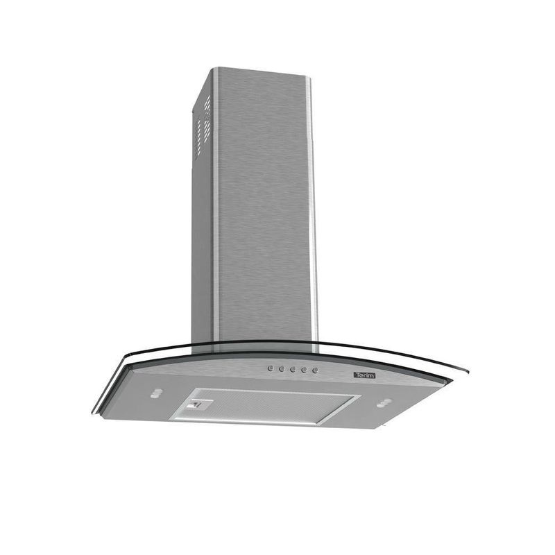 Coifa de Parede Terim Clean Vidro Curvo Kromanox 60cm Inox com LED Inox 110V