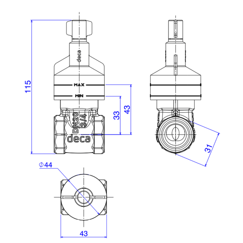 Base para Registro de Gaveta Deca 3/4" Bruto