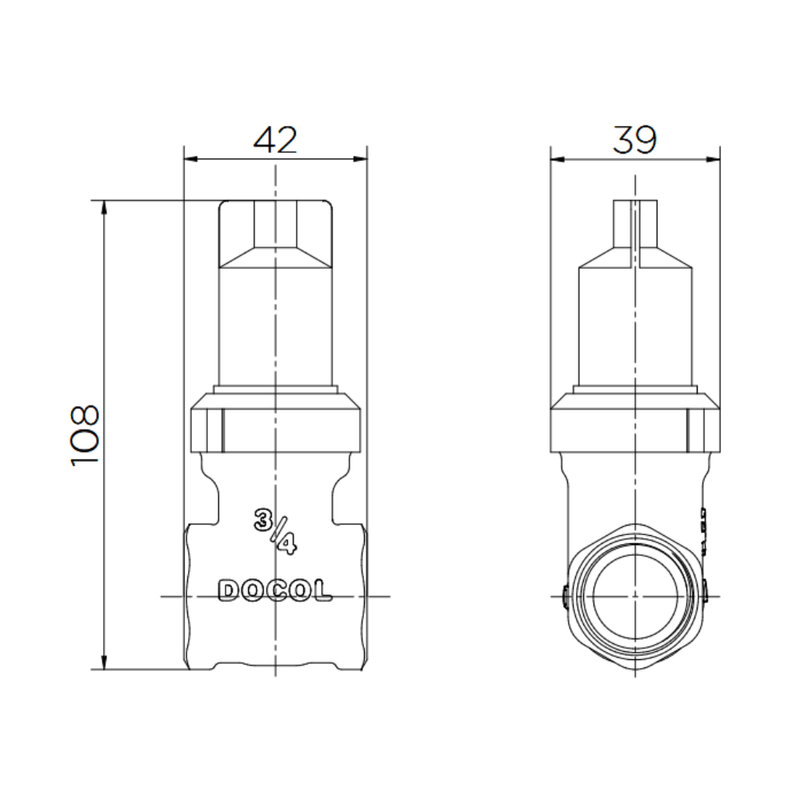 Base para Registro de Gaveta Docol 3/4" Bruto