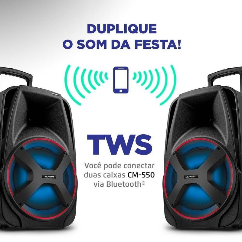 Caixa Amplificada Connect Power Plus Mondial Cm-550 Bivolt