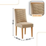 Mesa De Jantar Diane 180cm Tampo Mdf Vidro 6 Cadeiras Safira Moderna Turim 07 Serigrafia Off White