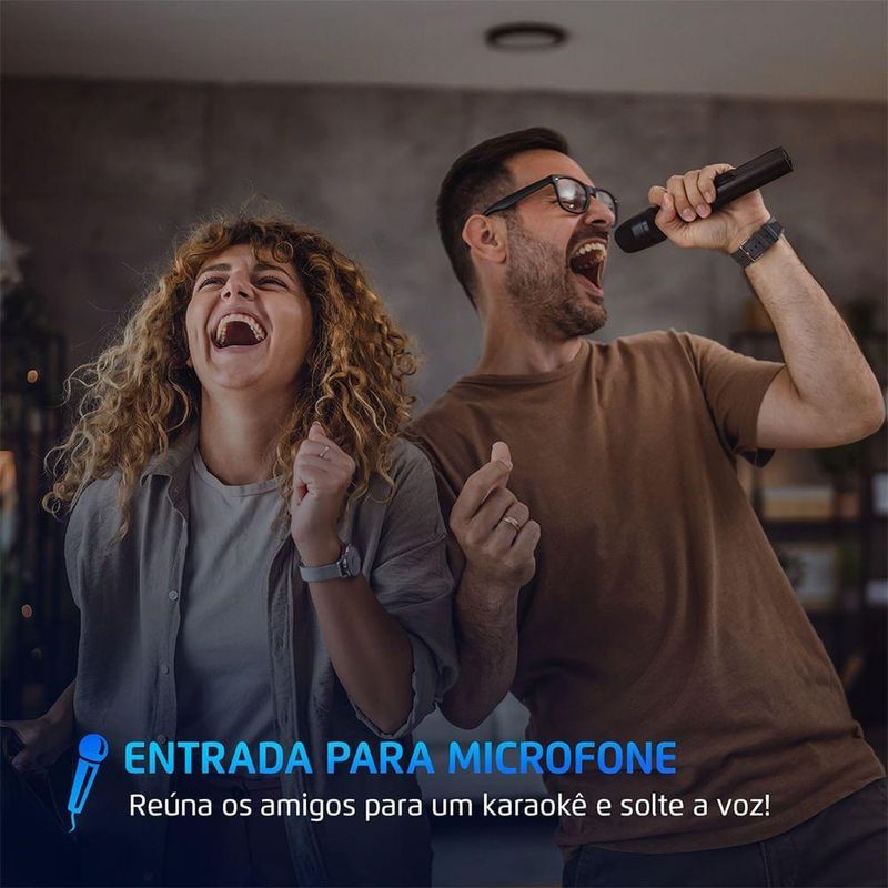 Caixa Amplificada Mondial 550W RMS CM-550-L Preto Bivolt