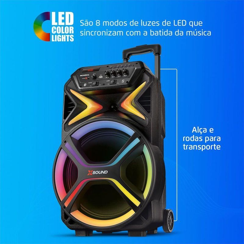 Caixa Amplificada Mondial 550W RMS CM-550-L Preto Bivolt