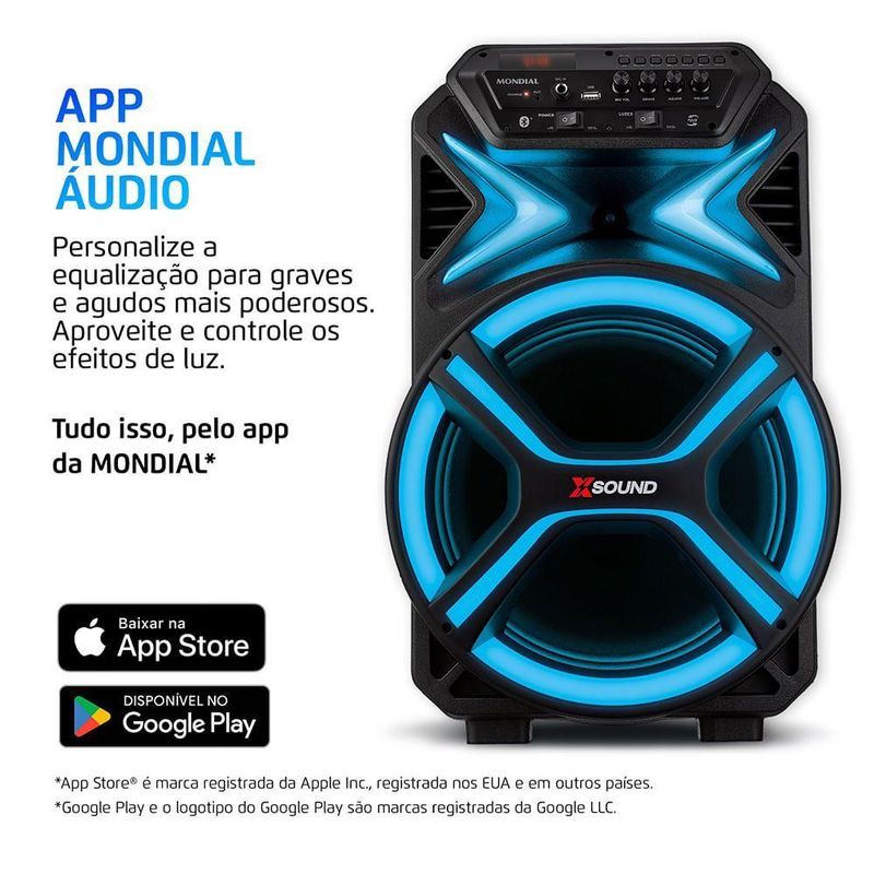 Caixa Amplificada Mondial 550W RMS CM-550-L Preto Bivolt