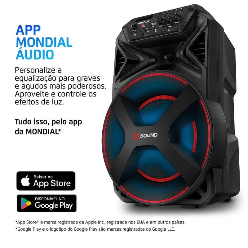 Caixa Amplificada Xsound Mondial Preto 300W RMS Bivolt CM-300-N