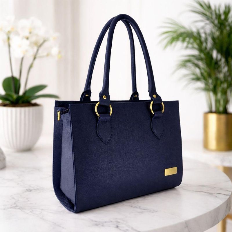 Bolsa Estruturada Direto De Fábrica Topgrife Atacado Couro Cor Azul Marinho Tamanho único