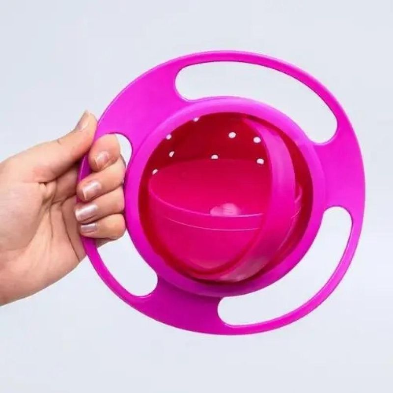 Comedouro Portatil Giratorio Tigela Pet Rosa
