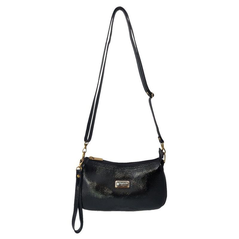 Bolsa Carteira Clutch Direto De Fábrica Topgrife Atacado Transversal Couro Cor Verniz Preto Tamanho único