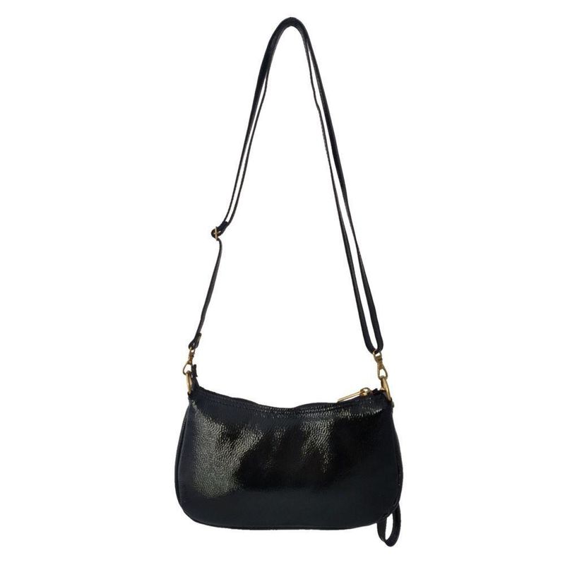 Bolsa Carteira Clutch Direto De Fábrica Topgrife Atacado Transversal Couro Cor Verniz Preto Tamanho único