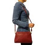Bolsa Carteira Clutch Direto De Fábrica Topgrife Atacado Transversal Couro Cor Vermelho Tamanho único
