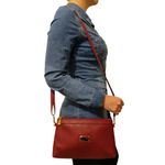 Bolsa Carteira Clutch Direto De Fábrica Topgrife Atacado Transversal Couro Cor Vermelho Tamanho único