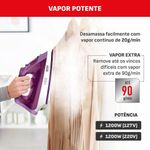 Ferro a Vapor Arno Easygliss FE01 Base Cerâmica Glide 5 Temperaturas Lilás 110V