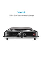 Fogão Elétrico Cooktop 1 Boca - 1000W 5 Temperaturas 110V