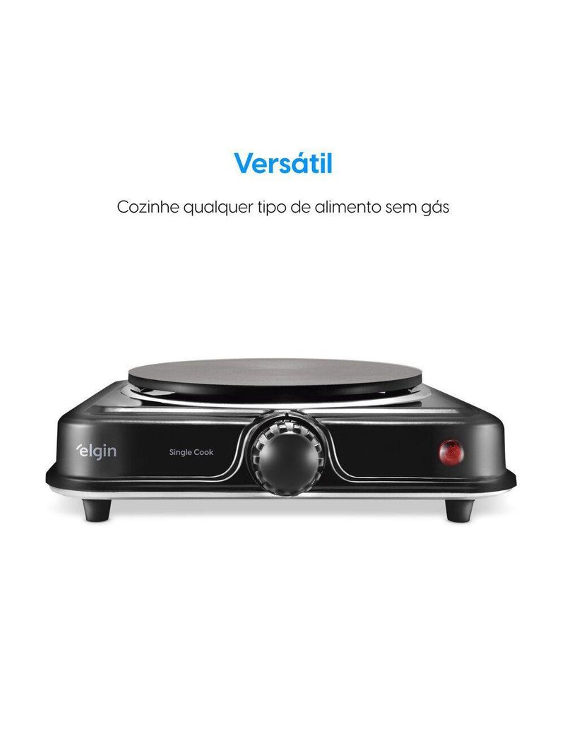Fogão Elétrico Cooktop 1 Boca - 1000W 5 Temperaturas 110V