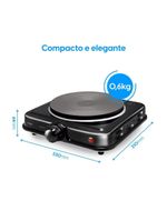 Fogão Elétrico Cooktop 1 Boca - 1000W 5 Temperaturas 110V