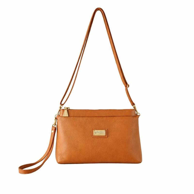 Bolsa Carteira Clutch Direto De Fábrica Topgrife Atacado Transversal Couro Cor Caramelo Tamanho único