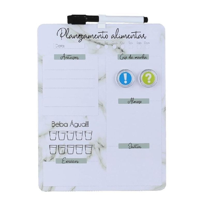 Cardapio Semanal Lousa Planejamento Planner Quadro Magnetica