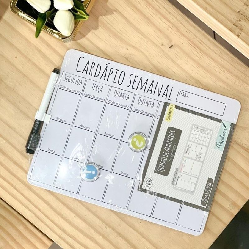 Cardapio Semanal Lousa Planejamento Planner Quadro Magnetica