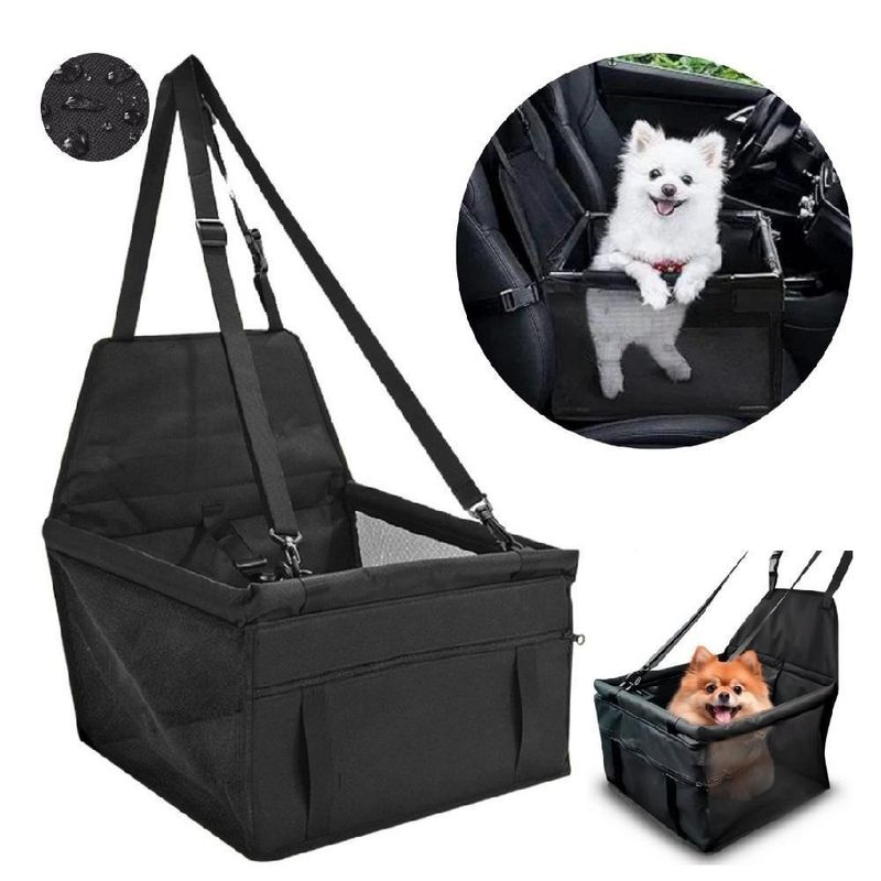 Cadeirinha Pet Transporte Assento Cachorro Viagem Preta