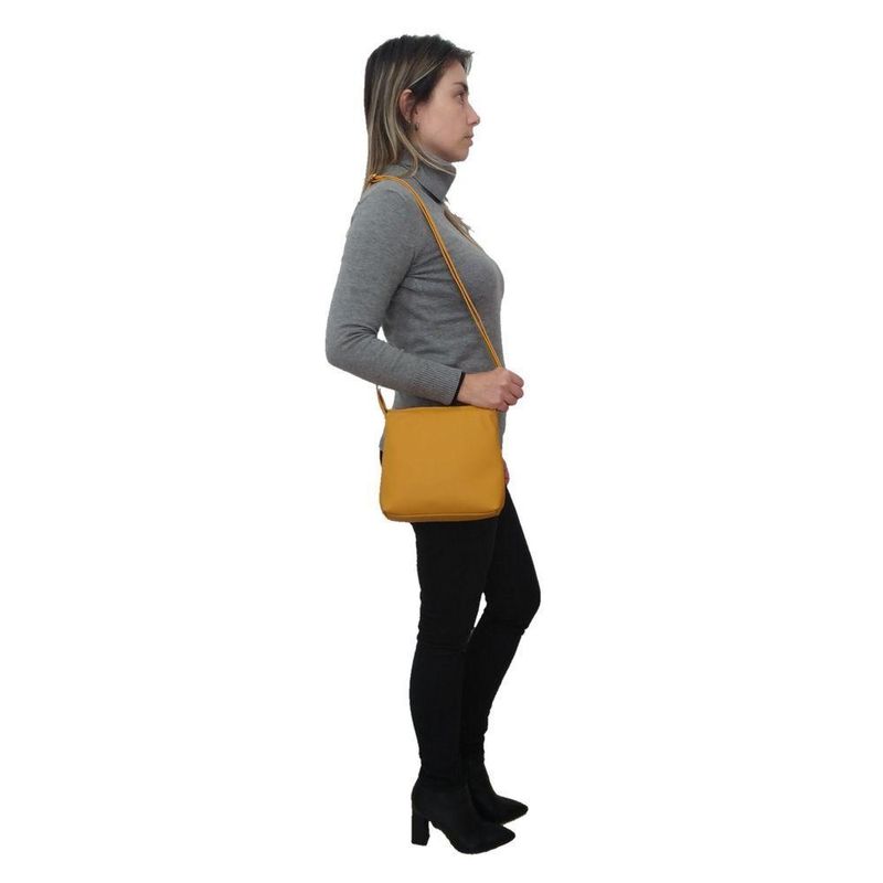 Bolsa Direto De Fábrica Transversal Topgrife Atacado Couro Cor Amarelo Tamanho único